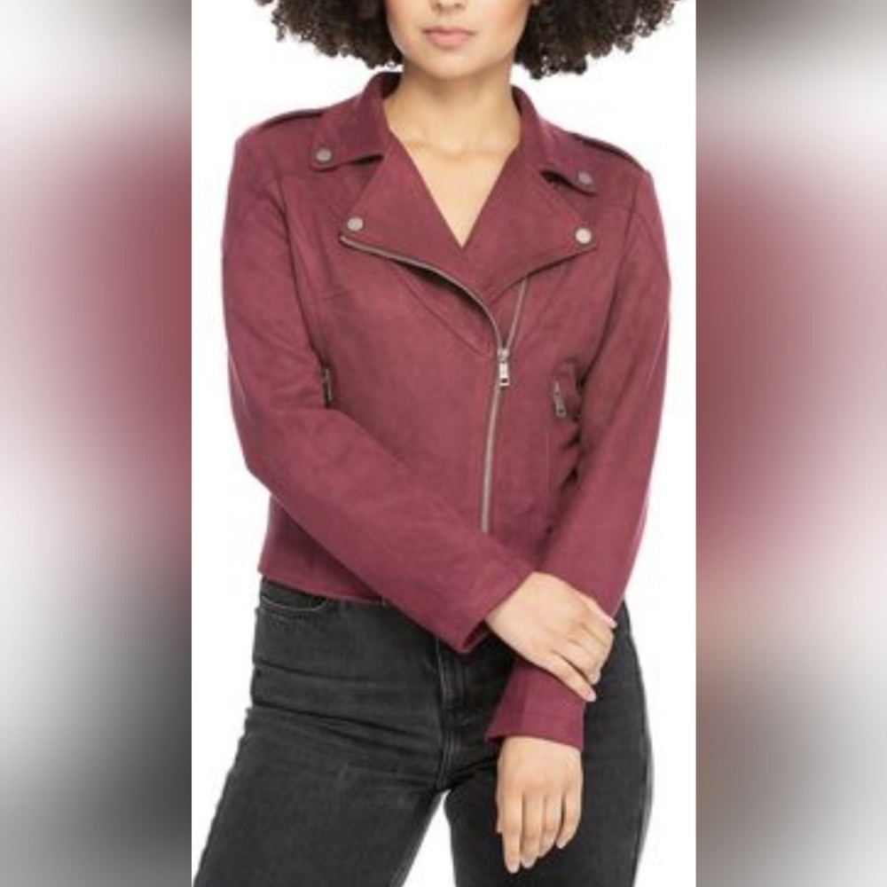 Coalition LA Burgundy Soft Moto Jacket NWOT